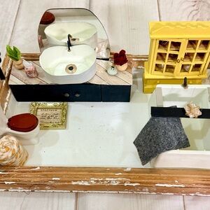 Miniature Bathroom Interior | Handcrafted Dollhouse Scene